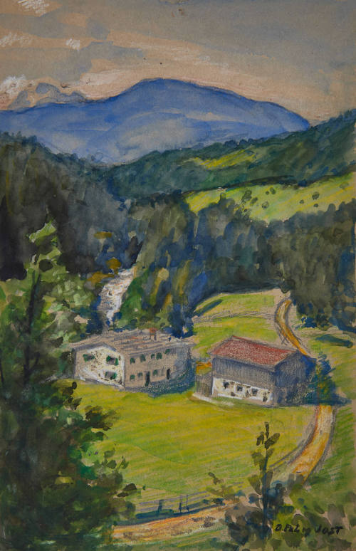 untitled (landscape with buildings)