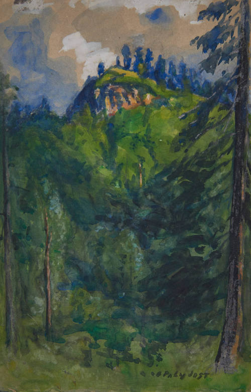 untitled (landscape with mountain peak)