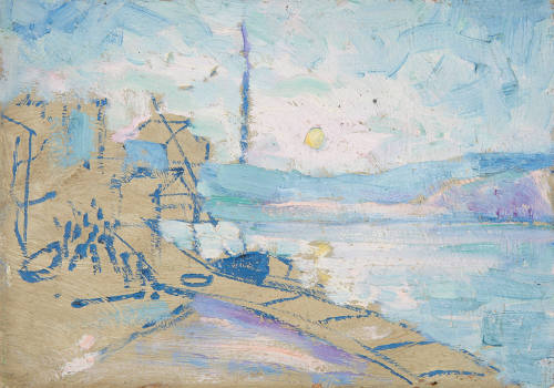 Pier with Lake and Hills