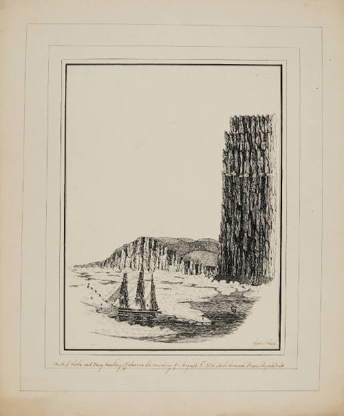 H.M.S. Hecla and Fury, hauling off shore on the morning of August 2nd, 1825 North Somerset Prince Regents Inlet