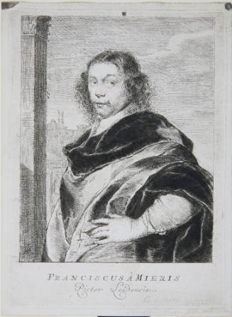 Franz van Mieris receiving a visitor in his studio; verso, Portrait of Francis van Mieris