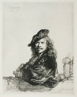 Rembrandt Leaning on a Stone Still