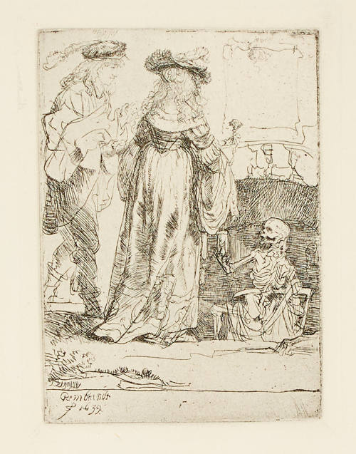 Death Appearing to a Wedded Couple from an Open Grave