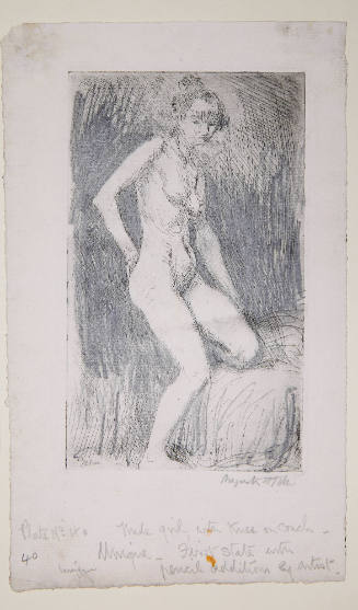 Nude Girl with Knee on Couch