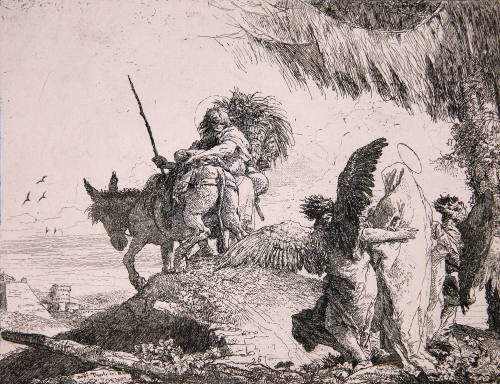 Mary, Supported by Two Angels, Follows Joseph