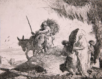 Mary, Supported by Two Angels, Follows Joseph