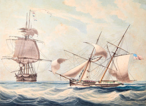 Schooner Shortening Sail