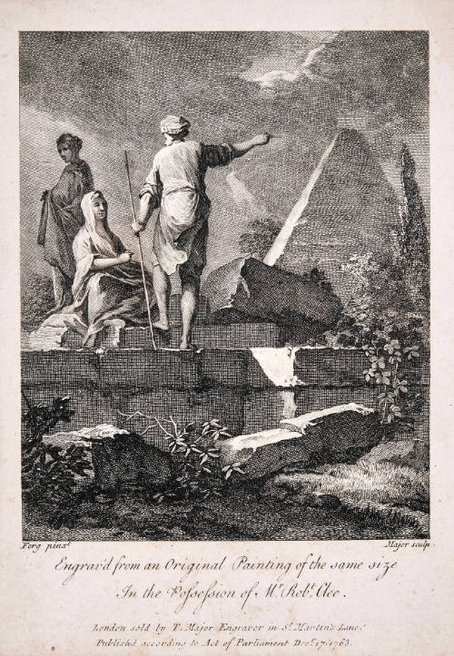 Figures at the Base of a Monuement (recto) Mother and Child by Paolo Farinato (verso)