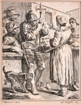 Women Selling Fruit to Soldiers