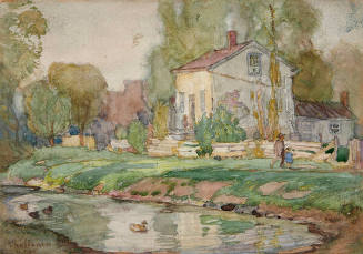 Untitled (Pond in front of a house)