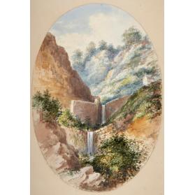 Hilly Landscape with Waterfalls