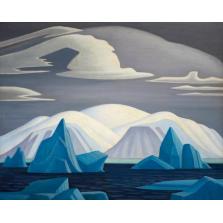 Icebergs and Mountain, Greenland / Icebergs et montagne, Groenland