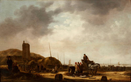 Fishermen Displaying their Catch by the Shore