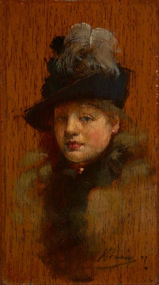 Head of a Girl in a Black Hat