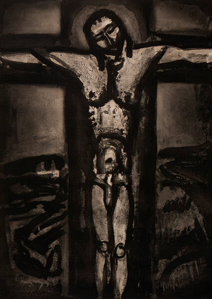Sous un Jesus en croix oublie la .. / Beneath a forgotten crucifix
