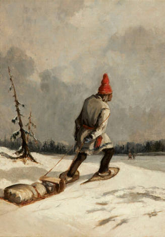 Habitant Pulling a Toboggan