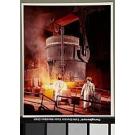 ON: Hamilton - Dofasco steel mill: Teeming a heat of steel