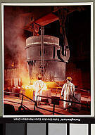 ON: Hamilton - Dofasco steel mill: Teeming a heat of steel