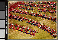 ON: Brantford - Completed farm equipment awaiting shipment at Massey Ferguson plant