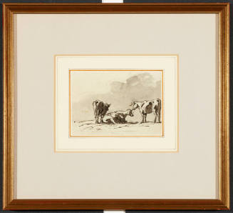 Three cows in a landscape