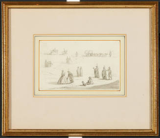 A Drover with a Wagon, also Scholars and Ladies in a Landscape