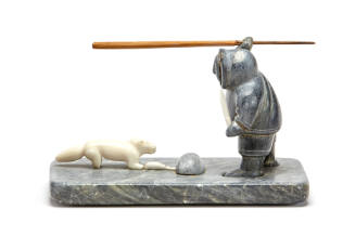 Hunter with Fox and Trap tableau