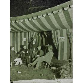 Men Conversing at Bar Tent, Bohemian Grove ca 1900