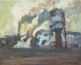 Water Tower and Train Smoke
