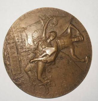 1900 Exhibition Universelle, Paris medal. Awarded to William Blair Bruce (Canadian 1859-1906) in the Canadian Section of Fine Arts for "Portrait of Chief Kien-Da (Canadian Indian)" 1900