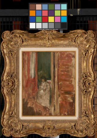 Woman Sitting Seen from Outside the Window