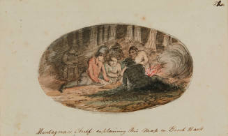 Montagnais Chief Explaining His Map on Birch Bark