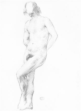 Leaning Male Nude with Crossed Legs
