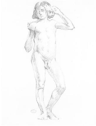 Nude Boy with Raised Left Arm