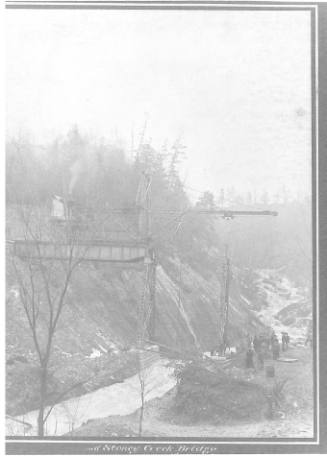 Stoney Creek Bridge Under Construction, T.H. & B. Ry.