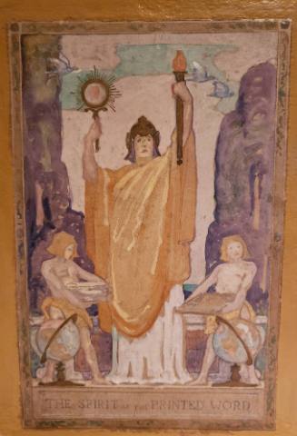 The Spirit of the Printed Word, sketch from the Reading Room at Parliament, House of Commons