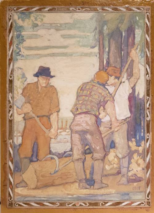 The West of Canada, sketch from the Reading Room at Parliament, House of Commons