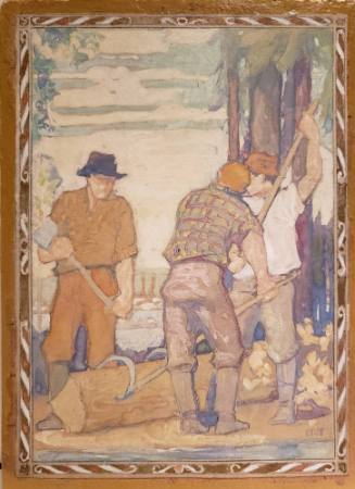 The West of Canada, sketch from the Reading Room at Parliament, House of Commons