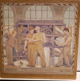 The Printed Word, sketch from the Reading Room at Parliament, House of Commons