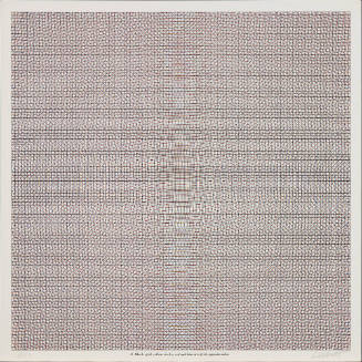 Black grid, yellow circles, red and blue arcs from opposite sides.