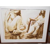 Two Female Models on Stool and Rocker