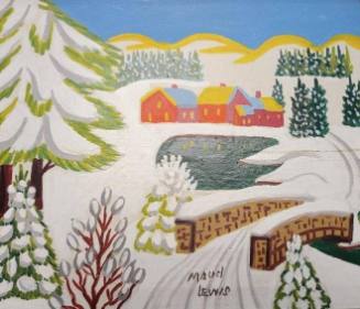 Nova Scotia, Winter Scene with Bridge