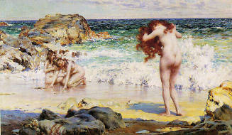 Bathers on the Beach of the Mediterranean/Baigneuses sur la plage de la Méditerranée