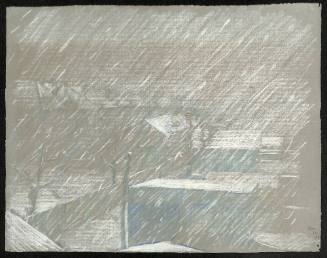Untitled (Winter Scene, Snow Falling on Cityscape)