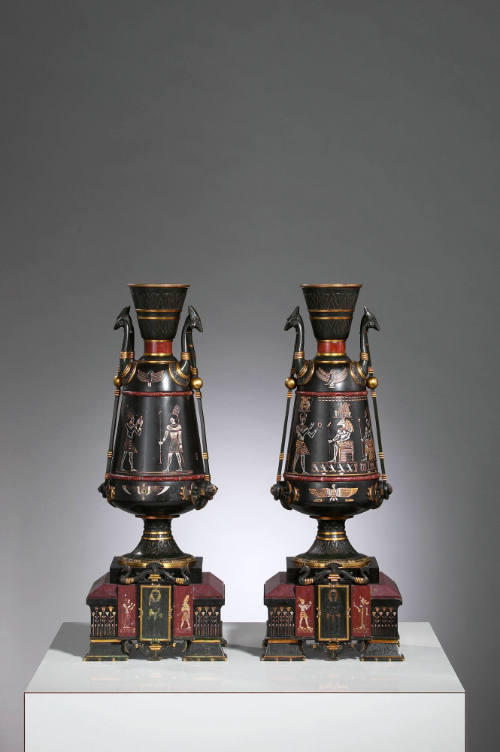 Mantelpiece Set: Clock and Two Vases
