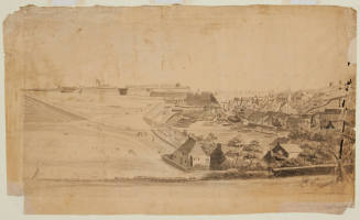 The Back Part of the Town and Citadel of Palais, Drawn Near the Artillery Camp