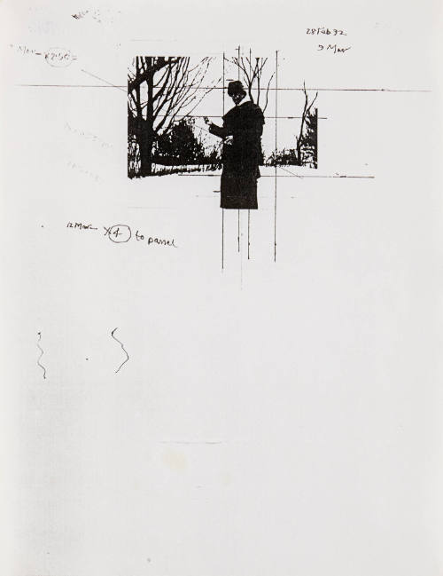 Traveller Sketches: Photocopy of a Photocopy of a Standing Man with Additions