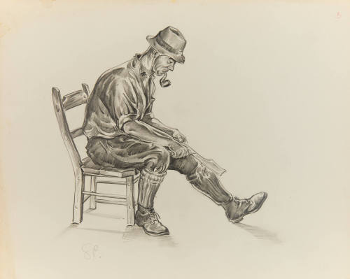Untitled (man whittling)