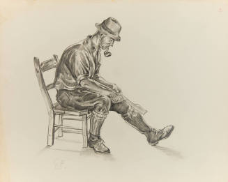 Untitled (man whittling)