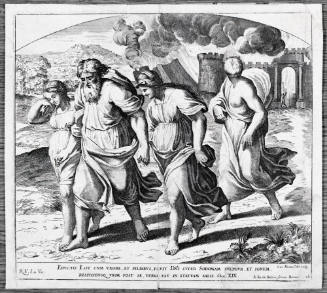 Lot and his Familty Fleeing Sodom